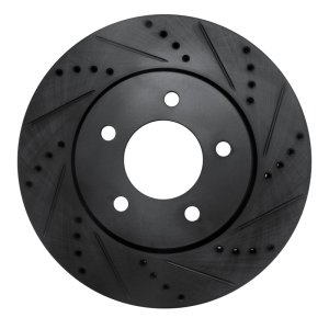 Chrysler Pacifica Brake Rotor (1) - Front Right - R1 Concepts - Drilled & Slotted - Black - `04-`08
